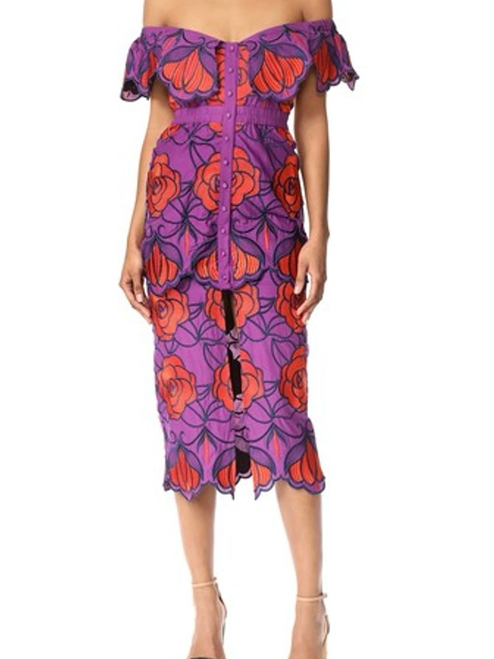 Alice McCall Tutti Fruitti Dress Midi Floral Dress in purple size 2